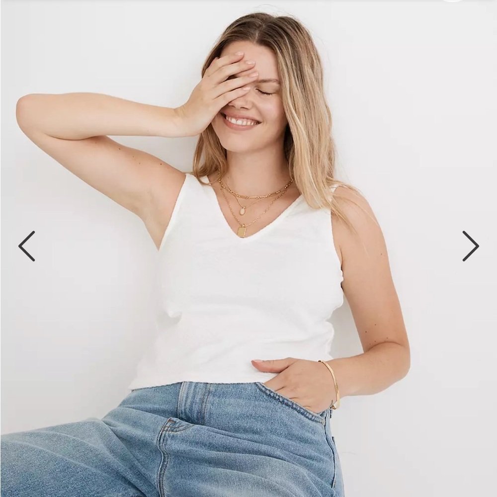 Madewell Jacquard Peekaboo-Back Crop Tank